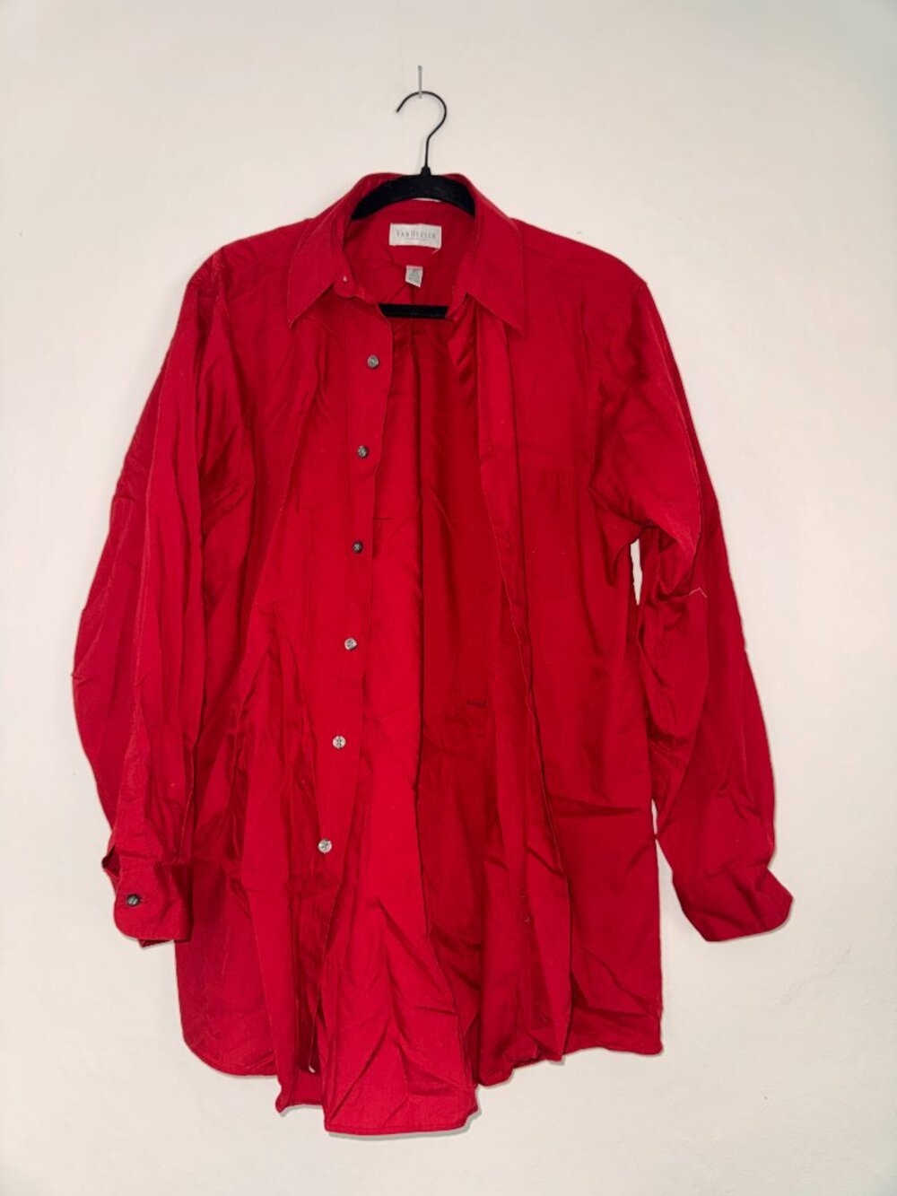 Van Heusen Men's Red Long Sleeve Button Down Dress Shirt